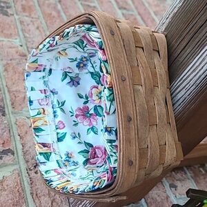 Longaberger Vintage Square Woven Basket 7.5" x 4" tall with Cloth Liner